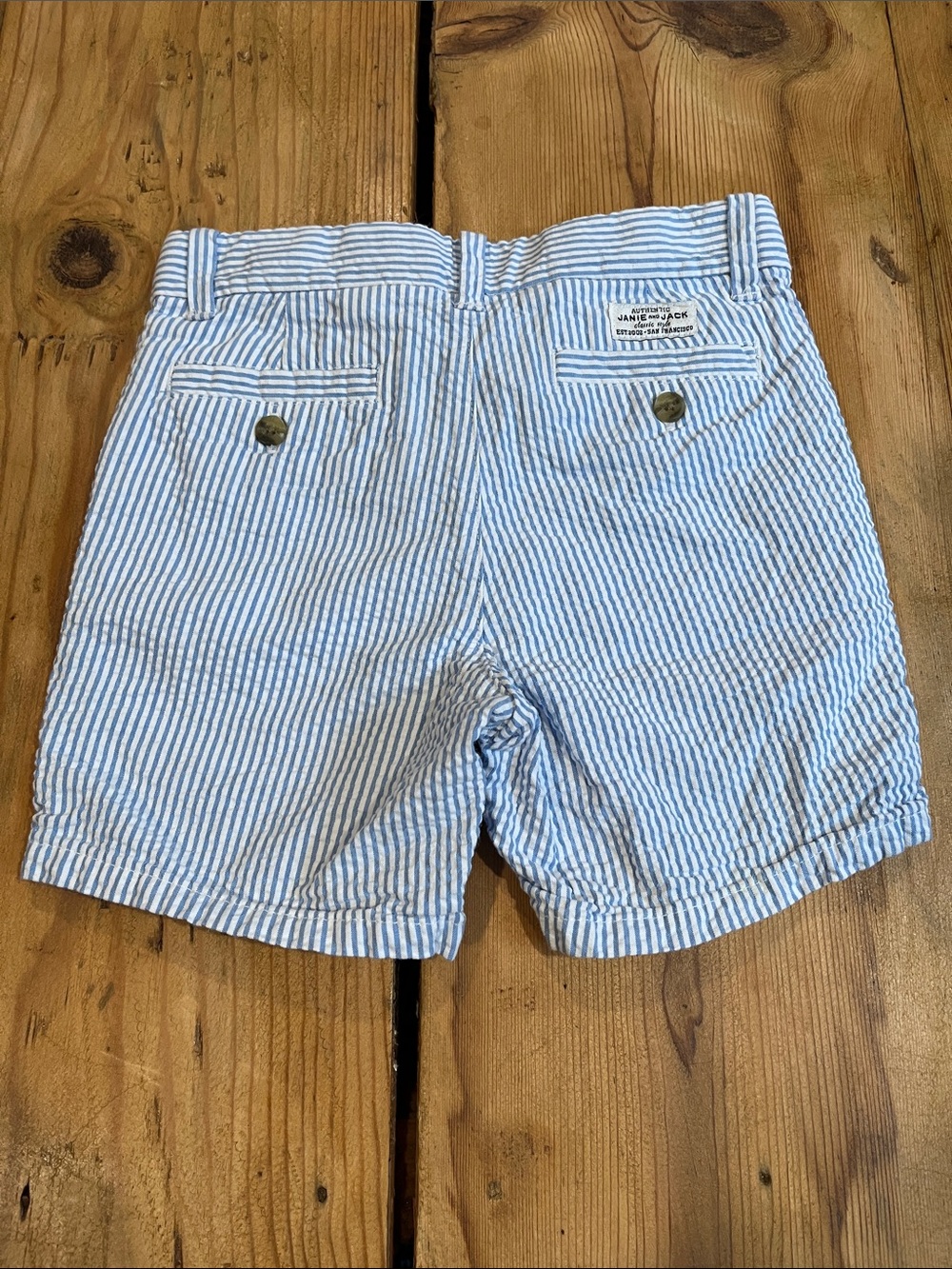 JANIE AND JACK 3T Blue Seersucker Shorts